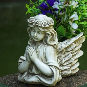 Pot de fleur de fille ange en résine 3D, porte-plante succulente, Figurines artisanat pour jardin intérieur et extérieur, décoration de Statue de Village cour